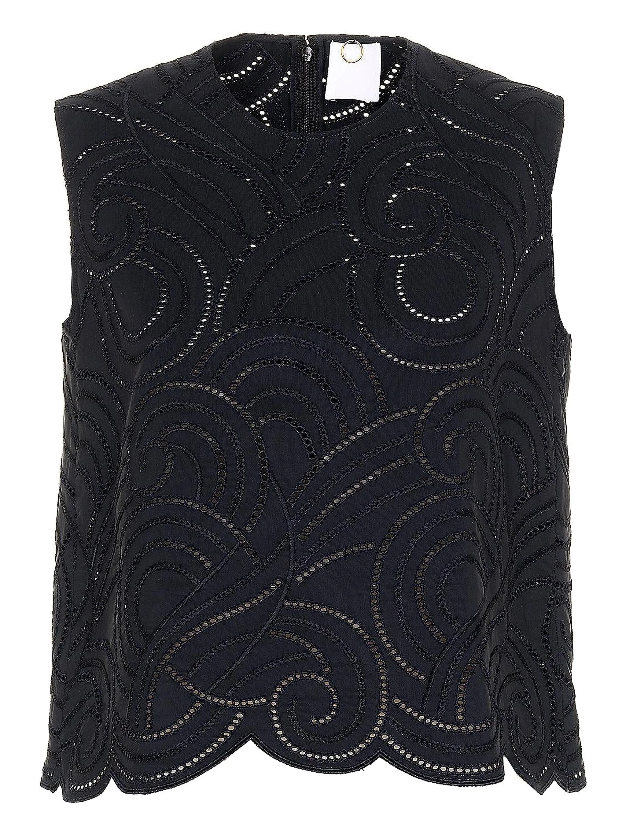 Блузка Faille с фестонами и вышивкой Mantu, черный
Блузка Faille с фестонами и вышивкой Mantu, черный