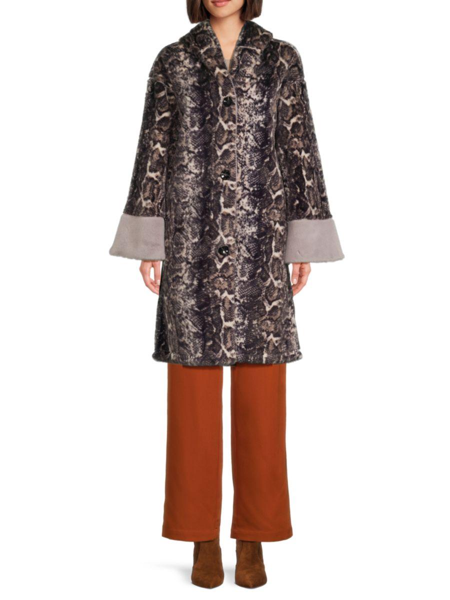 Двустороннее пальто с капюшоном и принтом змеиной кожи Patrizia Luca, серый
Двустороннее пальто с капюшоном и принтом змеиной кожи Patrizia Luca, серый