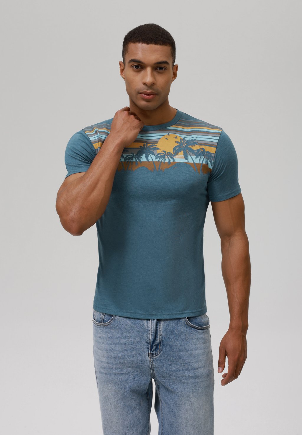 Футболка с принтом Pier One by Zalando, синий 
Футболка с принтом Pier One by Zalando, синий