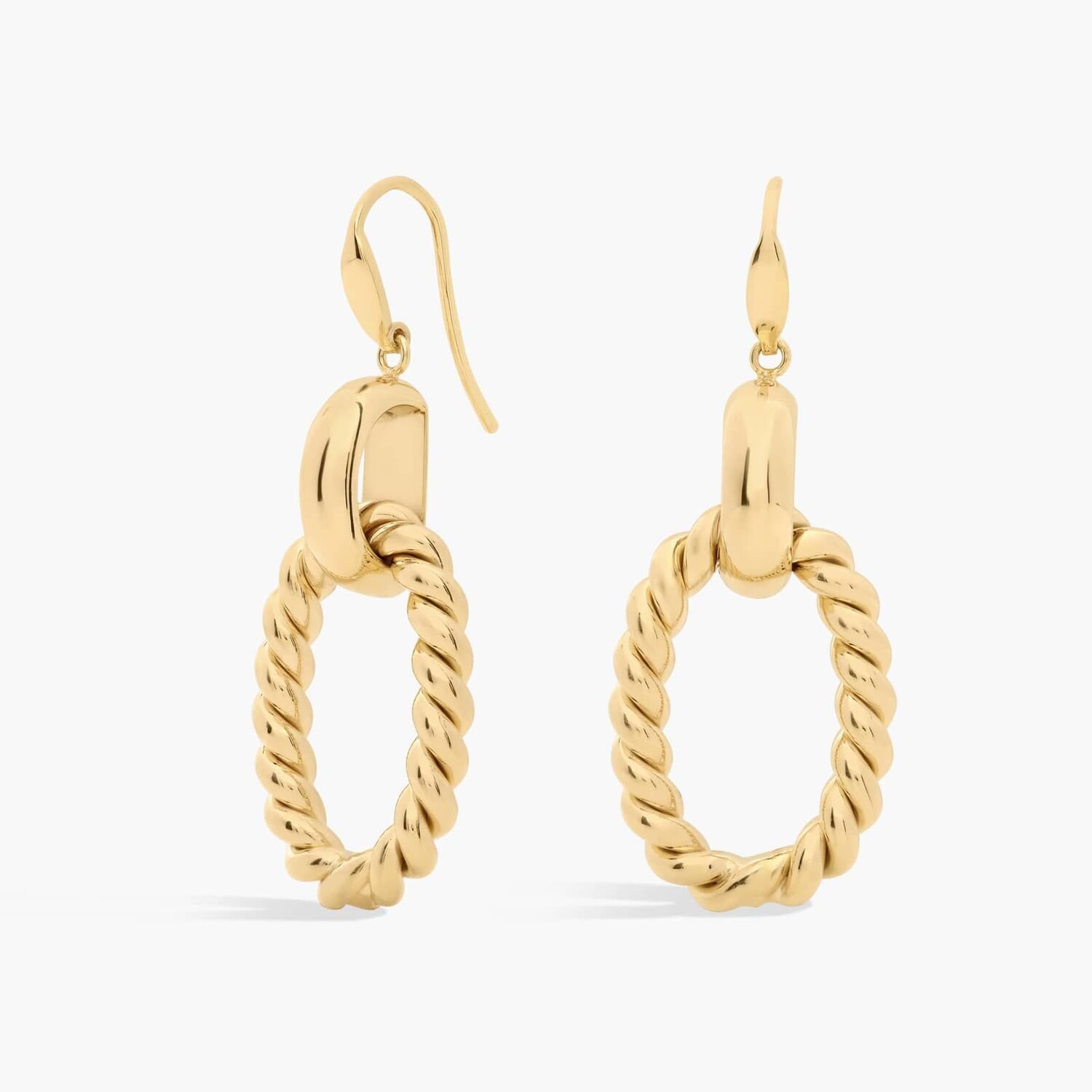 Крупные плетеные серьги-подвески из 14-каратного итальянского желтого золота Blue Nile
Крупные плетеные серьги-подвески из 14-каратного итальянского желтого золота Blue Nile