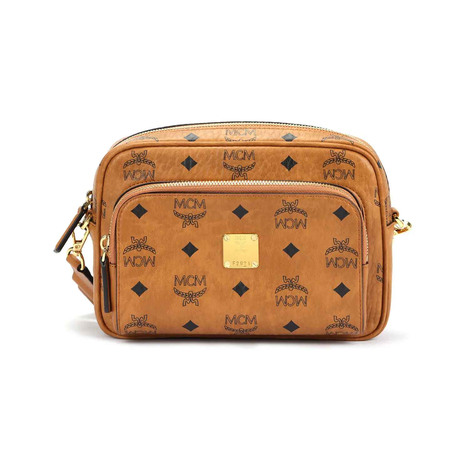 MCM Маленькая холщовая сумка через плечо коньяк 
MCM Маленькая холщовая сумка через плечо коньяк