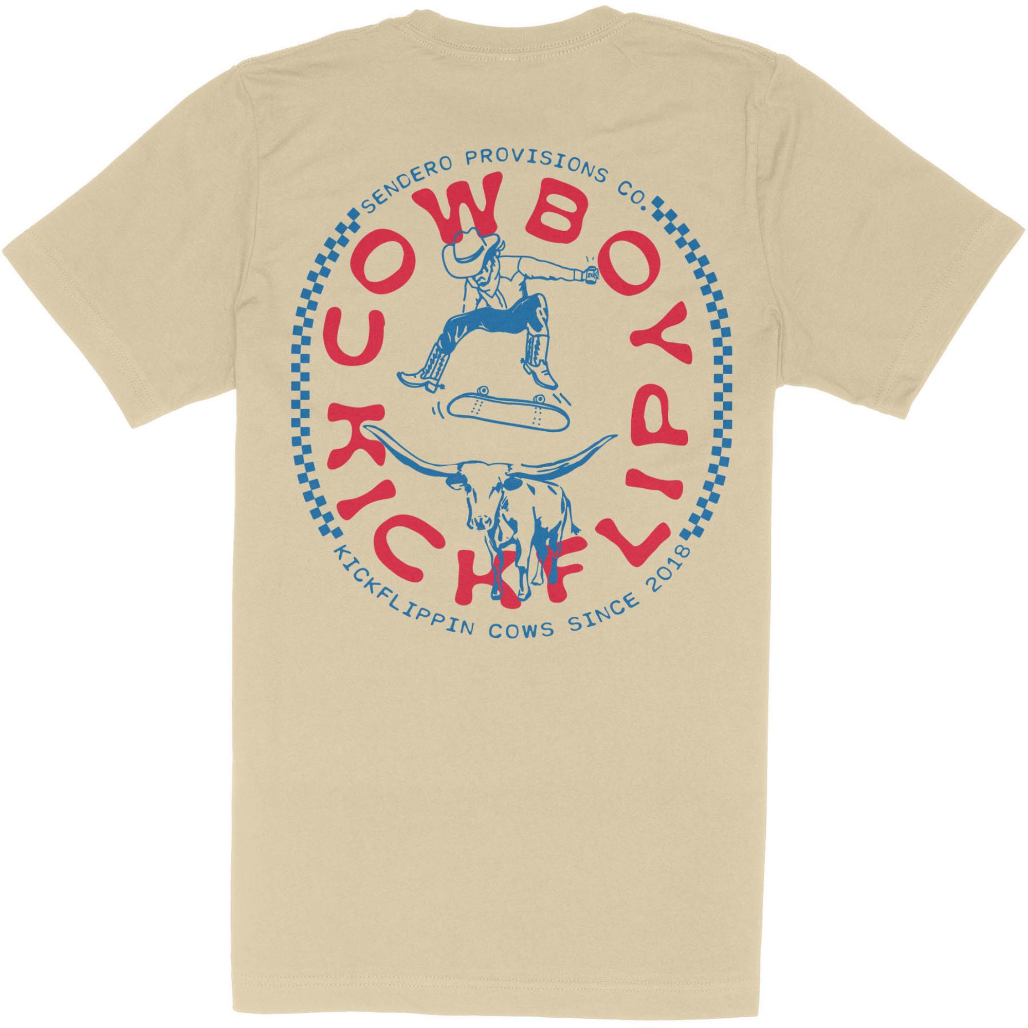 Мужская футболка с изображением ковбойского кикфлипа Sendero, Cream
Мужская футболка с изображением ковбойского кикфлипа Sendero, Cream