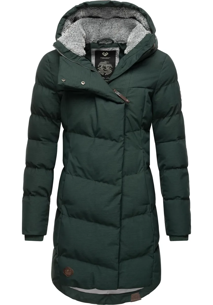 Зимнее пальто Ragwear "Павла", стильная зимняя парка с плюшевой подкладкой и капюшоном, зеленый