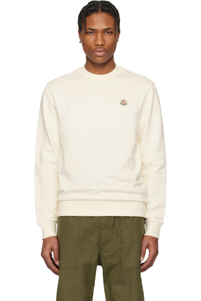 Белая хлопковая толстовка с нашивкой-логотипом Moncler
Белая хлопковая толстовка с нашивкой-логотипом Moncler