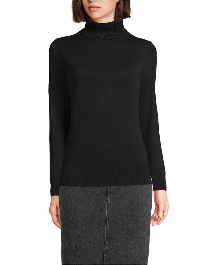 Женский свитер с высоким воротом из тонкого хлопка Lands' End, черный
Женский свитер с высоким воротом из тонкого хлопка Lands' End, черный