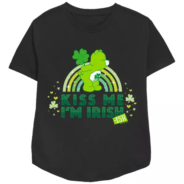 Женская футболка с принтом «Поцелуй меня, я ирландка» с изображением медведей заботы Licensed Character, черный
Женская футболка с принтом «Поцелуй меня, я ирландка» с изображением медведей заботы Licensed Character, черный