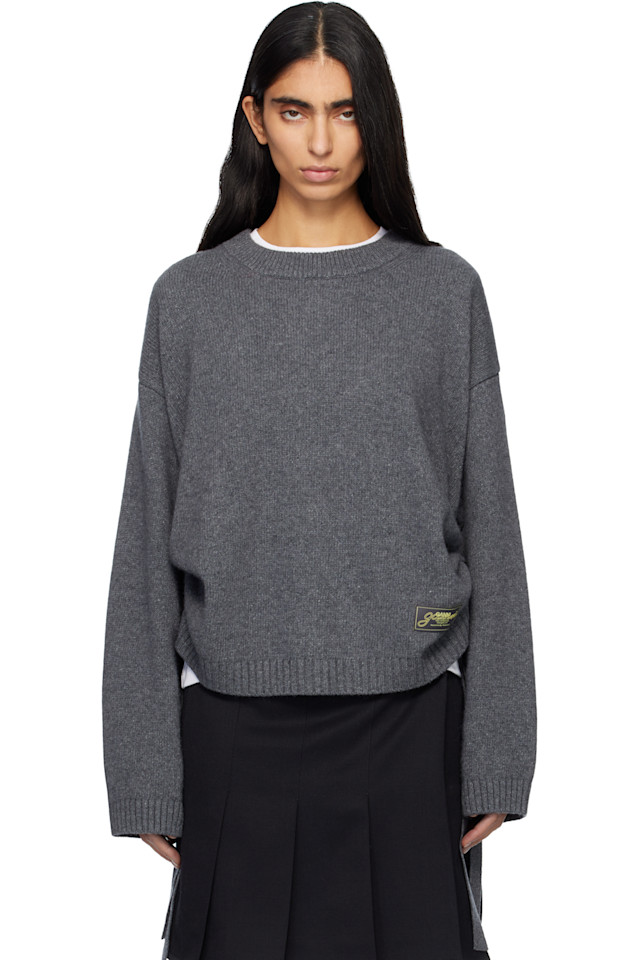 Ganni Серый свитер оверсайз из смеси шерсти Future
Ganni Серый свитер оверсайз из смеси шерсти Future