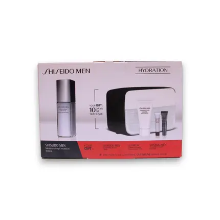 Подарочный набор для мужчин - увлажняющая эмульсия 100 мл, очищающая пенка 30 мл, сыворотка Ultimune 5 мл и косметичка Shiseido
Подарочный набор для мужчин - увлажняющая эмульсия 100 мл, очищающая пенка 30 мл, сыворотка Ultimune 5 мл и косметичка Shiseido