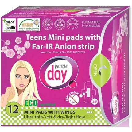 Мини-гигиенические прокладки с анионовыми полосками Gentle Day
Мини-гигиенические прокладки с анионовыми полосками Gentle Day