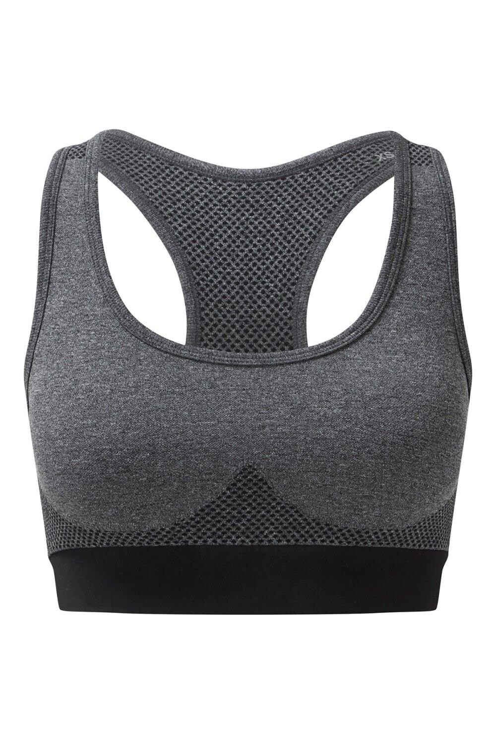 Бесшовный спортивный бюстгальтер скульптурного меланжевого цвета с 3D-принтом TriDri, черный
Бесшовный спортивный бюстгальтер скульптурного меланжевого цвета с 3D-принтом TriDri, черный