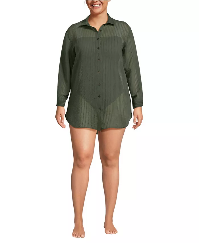 Накидка на пуговицы из вискозного рубчика больших размеров Lands' End, зеленый
Накидка на пуговицы из вискозного рубчика больших размеров Lands' End, зеленый