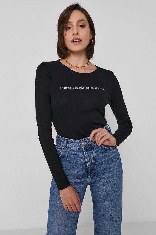 Хлопковый топ с длинными рукавами United Colors of Benetton, черный
Хлопковый топ с длинными рукавами United Colors of Benetton, черный
