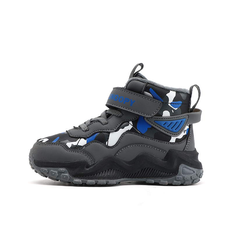 SNOOPY Детские баскетбольные кроссовки с нескользящей амортизацией, теплые, с высоким голенищем, серо-синие
SNOOPY Детские баскетбольные кроссовки с нескользящей амортизацией, теплые, с высоким голенищем, серо-синие