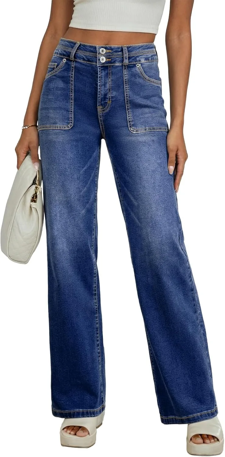 EVALESS Женские джинсы Wide Leg High Waisted Straight Leg Stretchy Loose Zimbaplatinum
EVALESS Женские джинсы Wide Leg High Waisted Straight Leg Stretchy Loose Zimbaplatinum