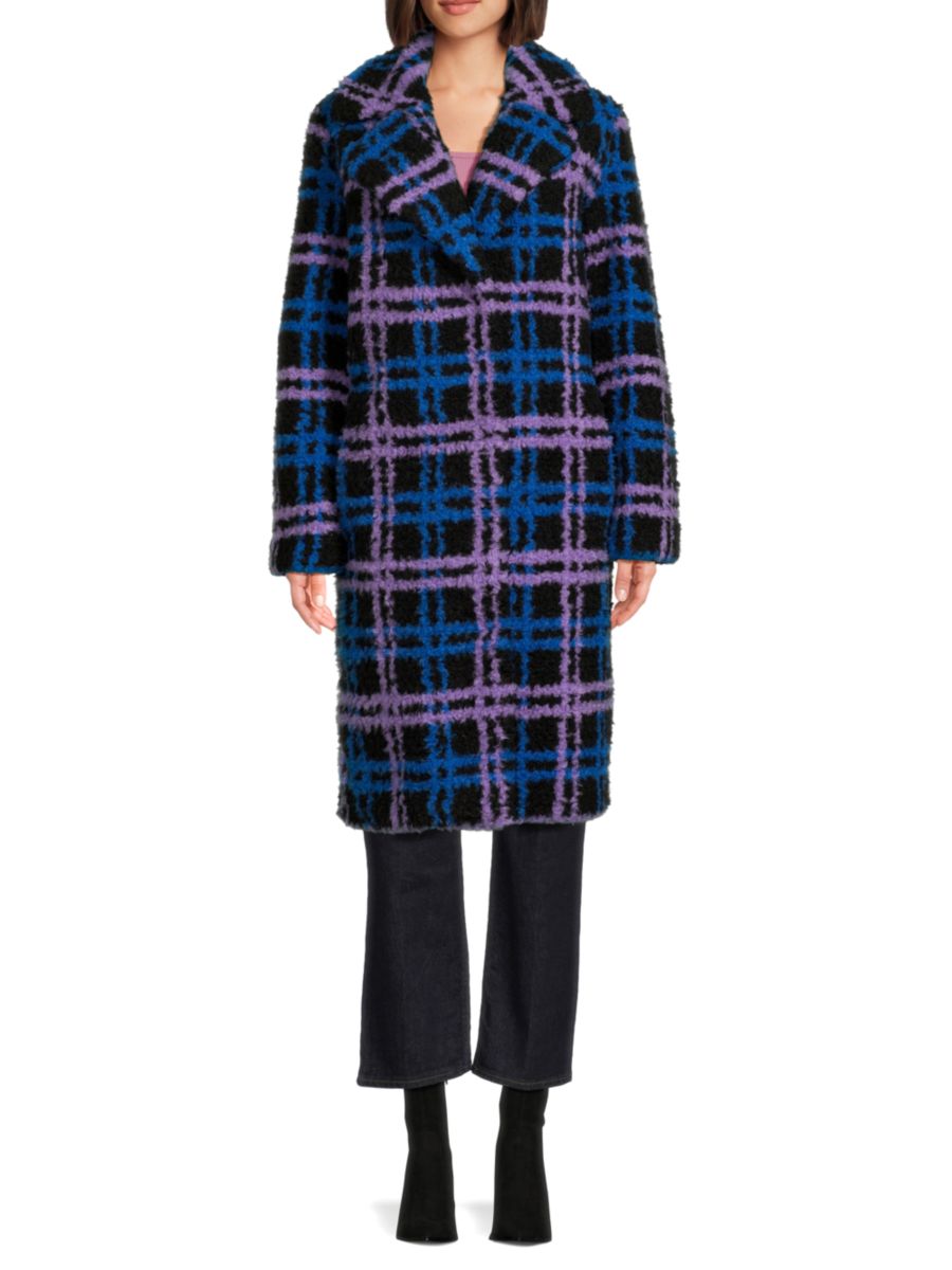 Пальто из искусственного меха в клетку Tikka Apparis, цвет Twilight 
Пальто из искусственного меха в клетку Tikka Apparis, цвет Twilight