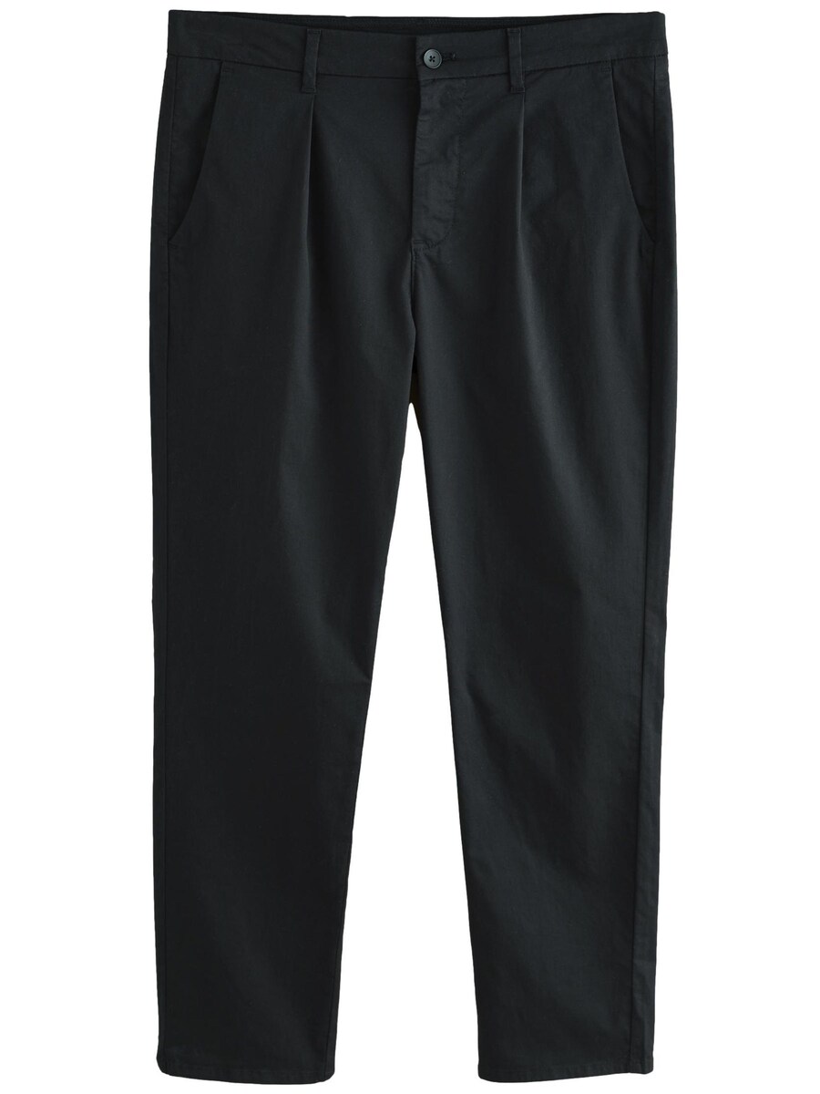 Зауженные брюки со складками спереди Next, черный 
Зауженные брюки со складками спереди Next, черный