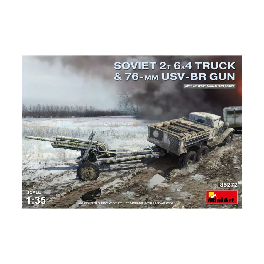 Советский 2-тонный грузовик 6х4 и 76-мм пушка УСВ-БР, WWII Military Miniatures Series (1:35) (MiniArt Models)
Советский 2-тонный грузовик 6х4 и 76-мм пушка УСВ-БР, WWII Military Miniatures Series (1:35) (MiniArt Models)