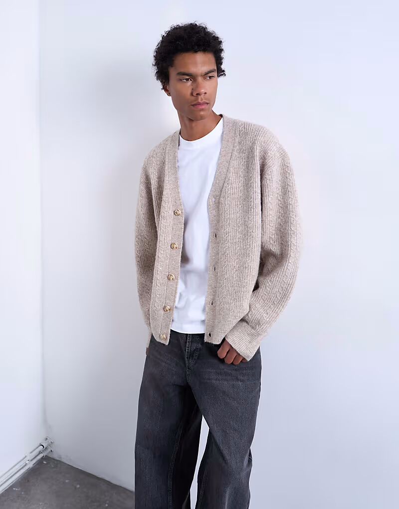 Кардиган свободного кроя с косами, цвет "камень" Topman, серо-бежевый
Кардиган свободного кроя с косами, цвет "камень" Topman, серо-бежевый