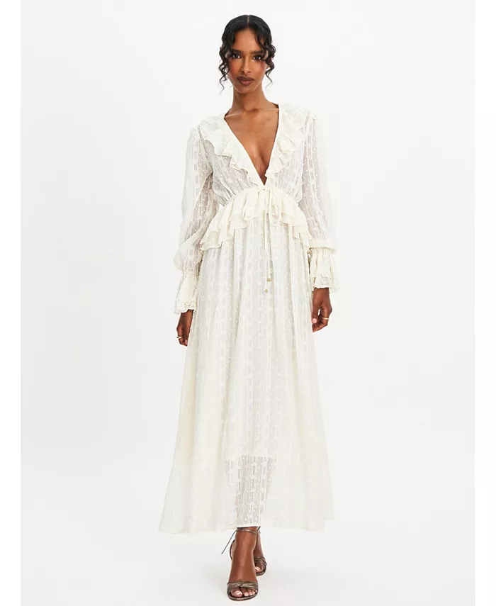 Женское платье макси Safiya из жаккардового шифона с длинным рукавом Miss Circle, белый
Женское платье макси Safiya из жаккардового шифона с длинным рукавом Miss Circle, белый