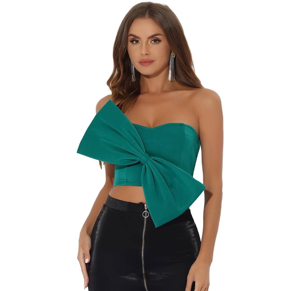 Укороченный топ-бандо с бантом для женщин, без бретелек, с вырезом в форме сердца, вечерние, бюстье, корсетный топ ALLEGRA K, цвет Peacock Green
Укороченный топ-бандо с бантом для женщин, без бретелек, с вырезом в форме сердца, вечерние, бюстье, корсетный топ ALLEGRA K, цвет Peacock Green