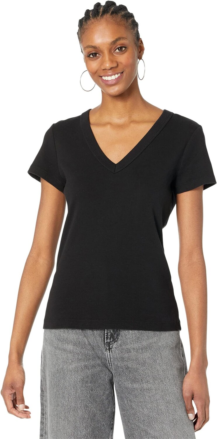 Футболка Michael Stars Nikki 1X1 Cotton Short Sleeve V-Neck Tee, черный
Футболка Michael Stars Nikki 1X1 Cotton Short Sleeve V-Neck Tee, черный