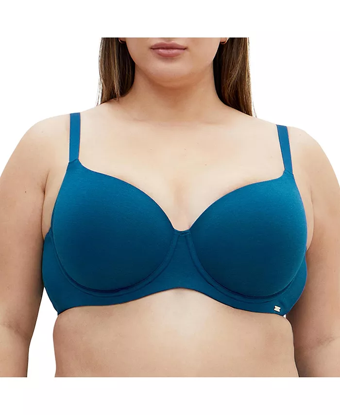 Женский гладкий и шикарный хлопковый бюстгальтер-футболка CITY CHIC, синий 
Женский гладкий и шикарный хлопковый бюстгальтер-футболка CITY CHIC, синий