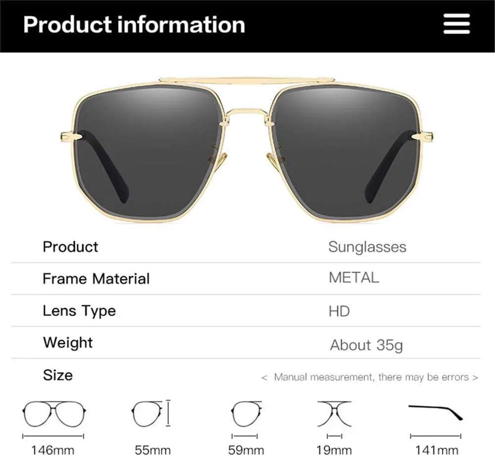 Модные солнцезащитные очки большого размера в металлической оправе, многоугольные солнцезащитные очки, мужские поляризованные солнцезащитные очки KTUCN, Gold-brown
Модные солнцезащитные очки большого размера в металлической оправе, многоугольные солнцезащитные очки, мужские поляризованные солнцезащитные очки KTUCN, Gold-brown
