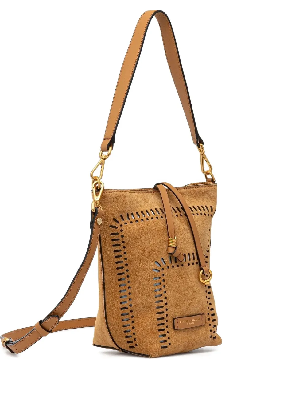 Сумка-ведро с вырезами GIANNI CHIARINI, коричневый 
Сумка-ведро с вырезами GIANNI CHIARINI, коричневый