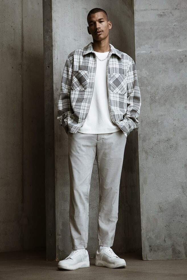 Брюки узкого кроя H&M, серый
Брюки узкого кроя H&M, серый