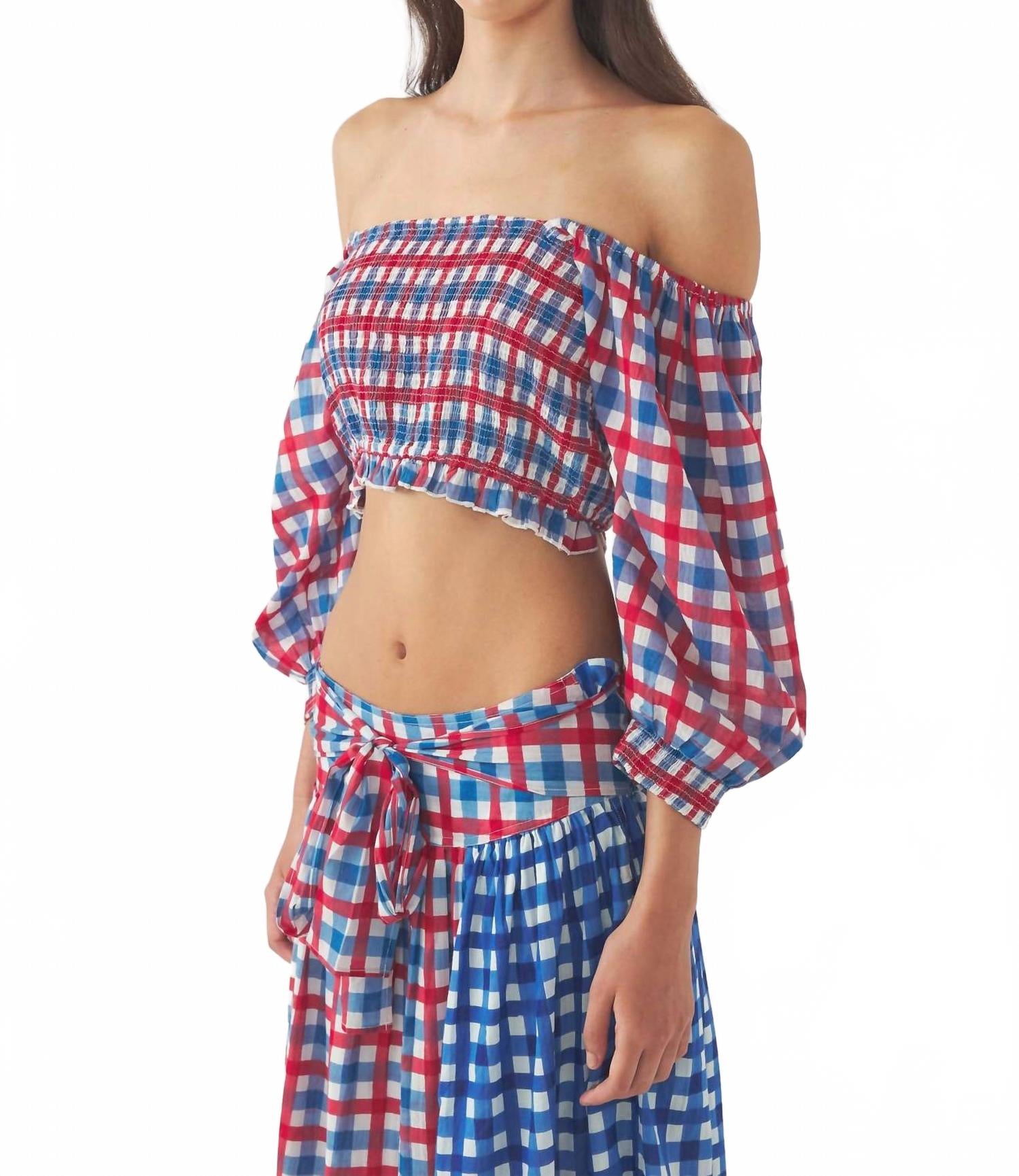 Полли Топ с открытыми плечами в красно-синем цвете Antik Batik
Полли Топ с открытыми плечами в красно-синем цвете Antik Batik