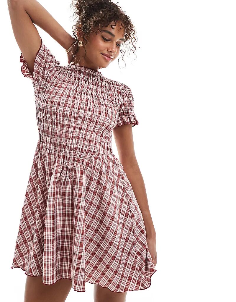 Мини-платье Daisy Street с V-образным вырезом, короткими рукавами и сборками в красную клетку
Мини-платье Daisy Street с V-образным вырезом, короткими рукавами и сборками в красную клетку