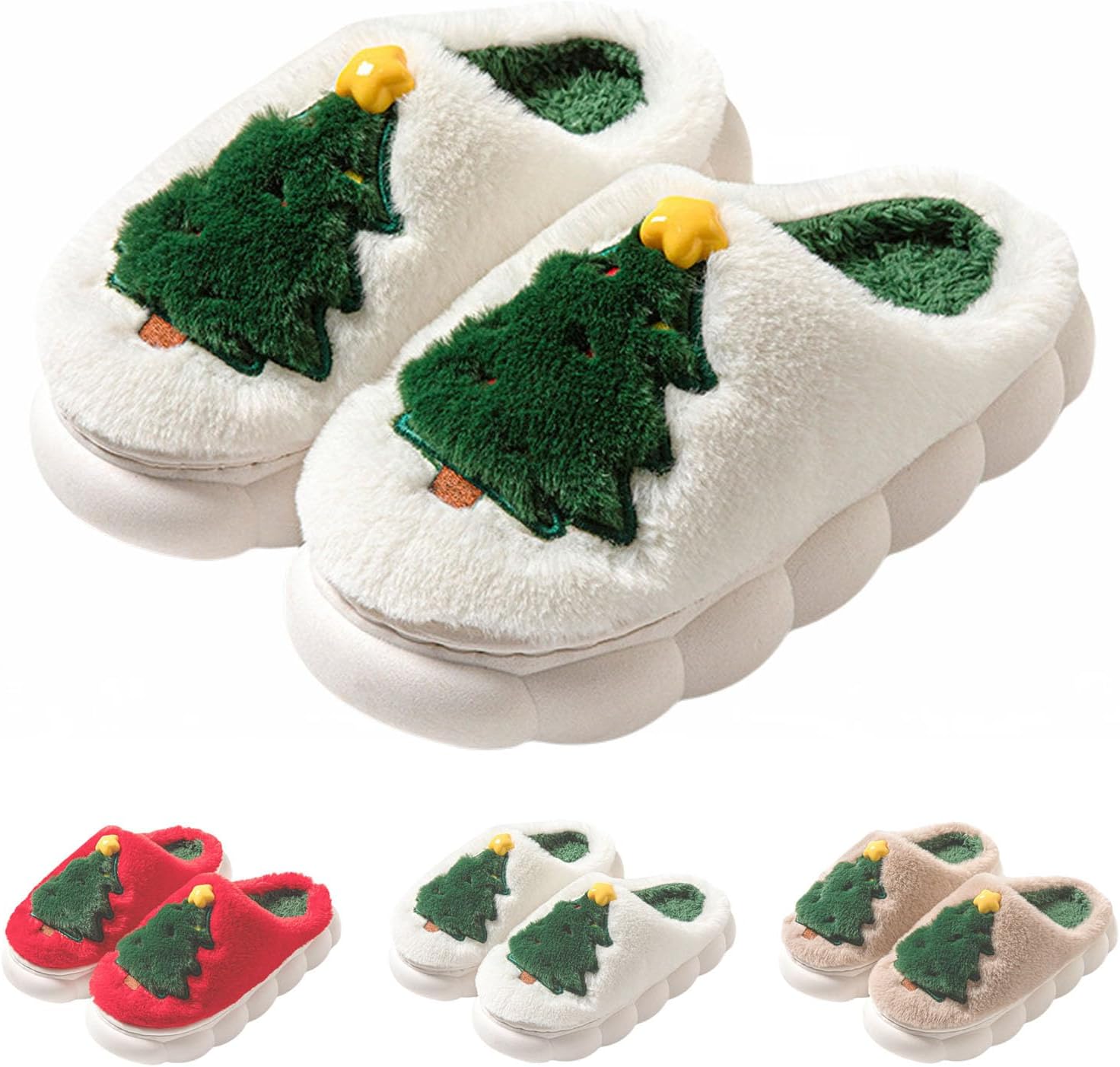 Рождественские тапочки для женщин и мужчин- домашние тапочки с плюшевой застежкой и памятью формы, противоскользящие для дома и улицы, с 3D-дизайном Санта/Рождественская елка Generic, бежевый
Рождественские тапочки для женщин и мужчин- домашние тапочки с плюшевой застежкой и памятью формы, противоскользящие для дома и улицы, с 3D-дизайном Санта/Рождественская елка Generic, бежевый