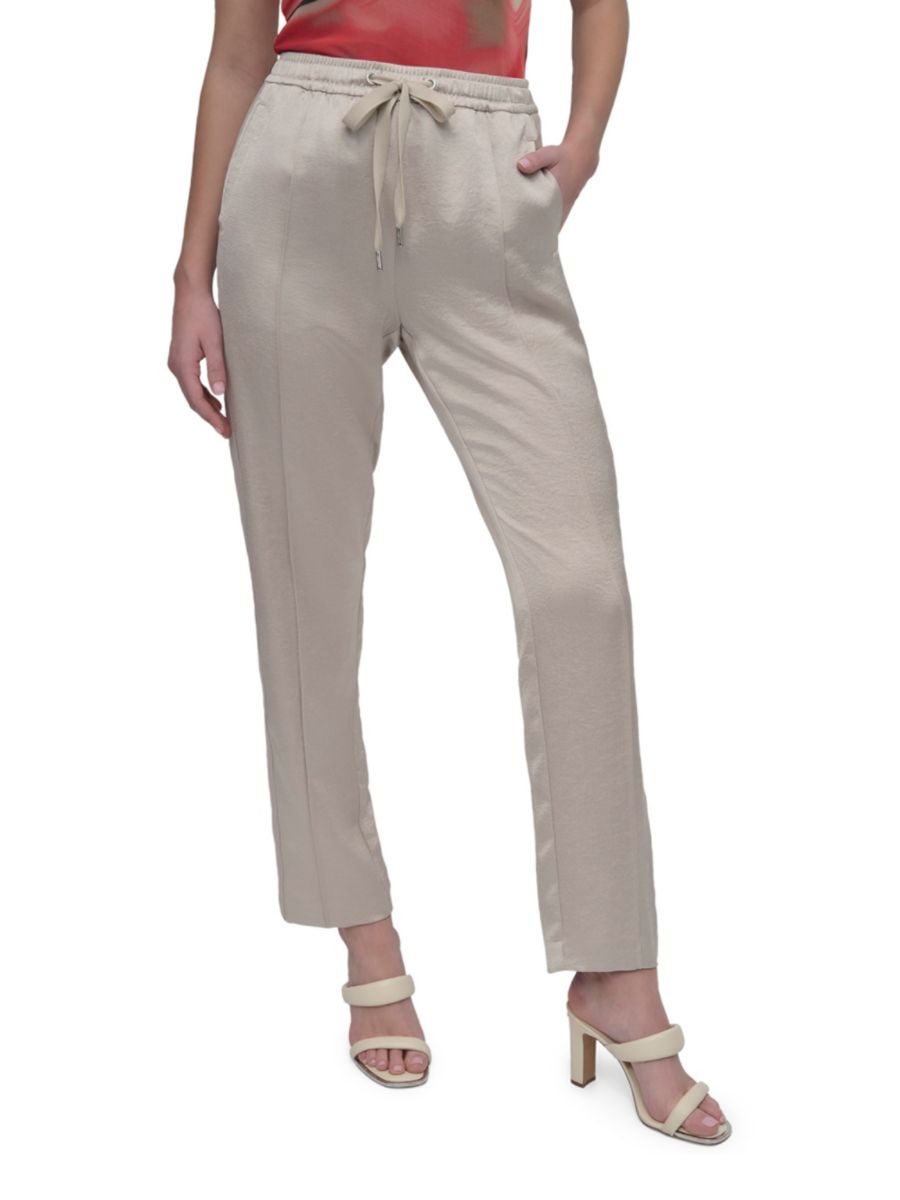 Прямые тканые брюки в полоску под смокинг DKNY, цвет Pebble
Прямые тканые брюки в полоску под смокинг DKNY, цвет Pebble