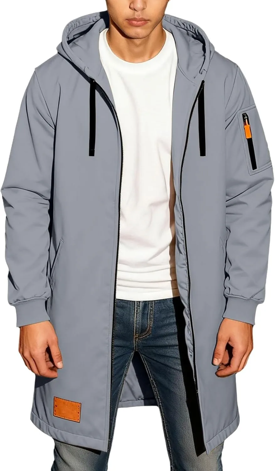 Мужской худи-кардиган с капюшоном на молнии и карманом
Мужской худи-кардиган с капюшоном на молнии и карманом