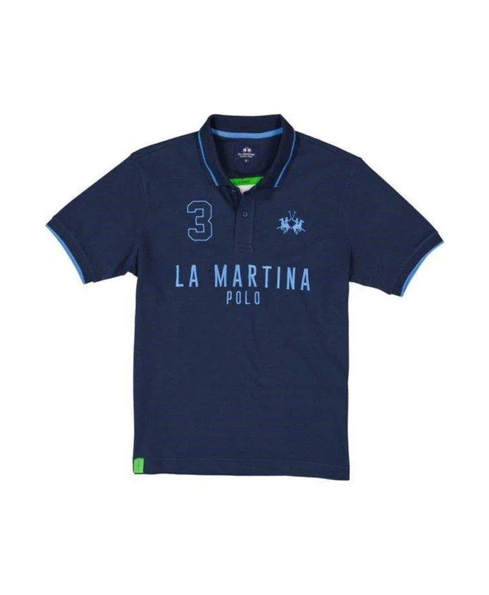 Хлопковая рубашка-поло с вышитым логотипом. La Martina, синий
Хлопковая рубашка-поло с вышитым логотипом. La Martina, синий