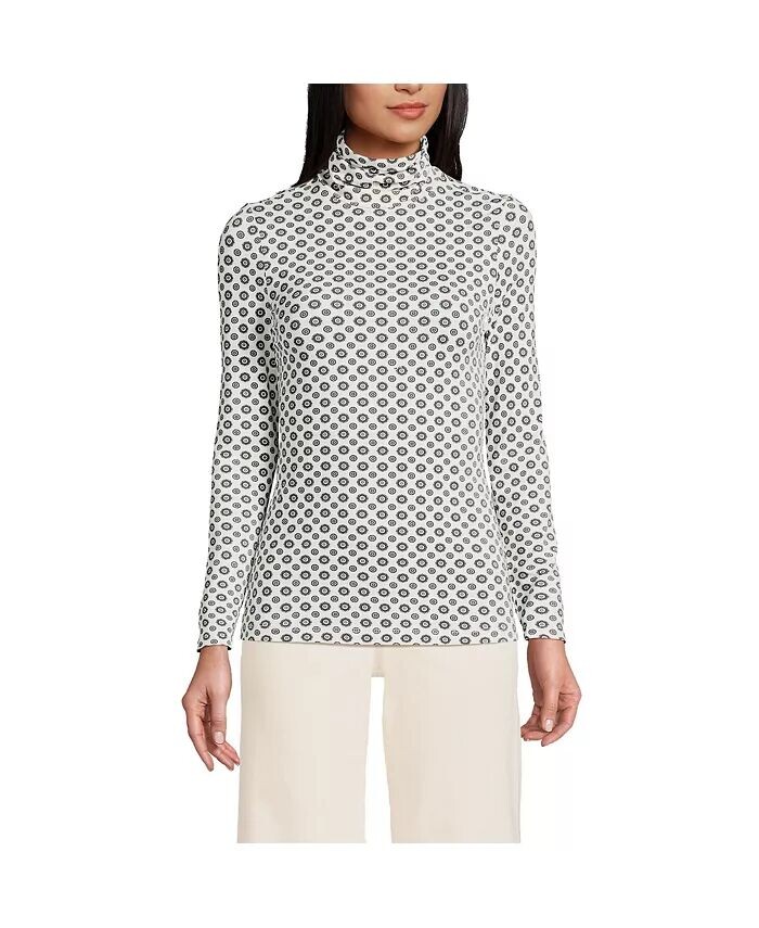 Женская высокая легкая водолазка из джерси с длинными рукавами и высоким воротником Lands' End, белый
Женская высокая легкая водолазка из джерси с длинными рукавами и высоким воротником Lands' End, белый