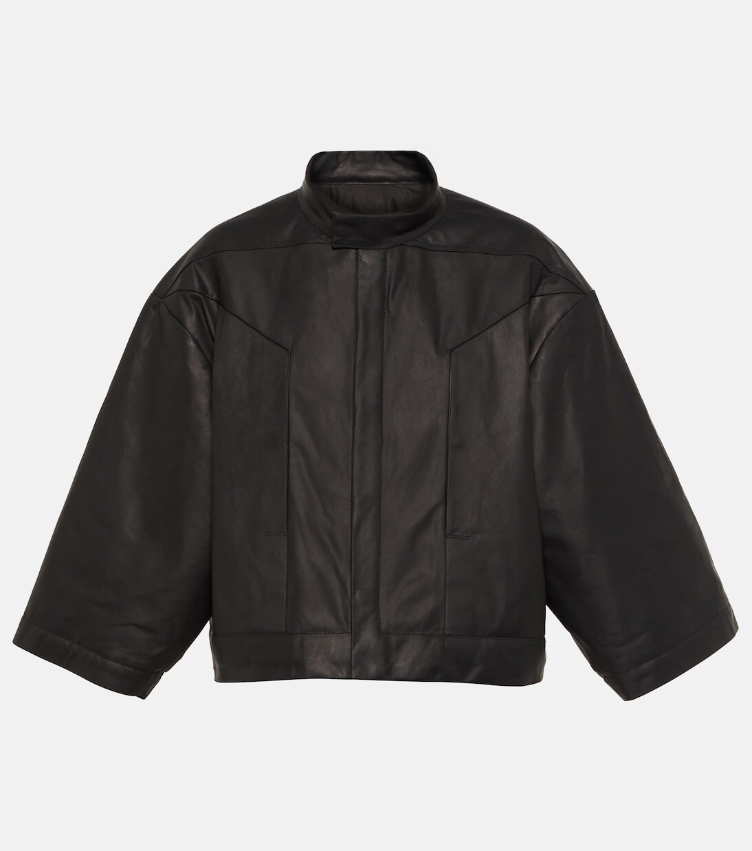 Укороченная кожаная куртка Rick Owens, черный
Укороченная кожаная куртка Rick Owens, черный