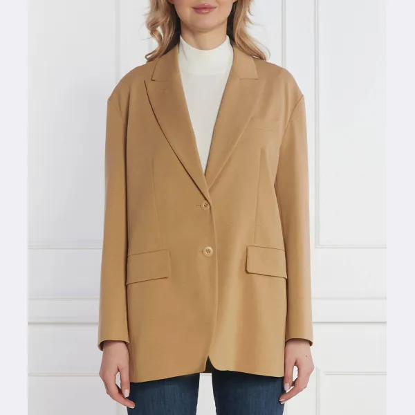 Элегантный жакет свободного кроя бежевого цвета Max Mara, бежевый 
Элегантный жакет свободного кроя бежевого цвета Max Mara, бежевый
