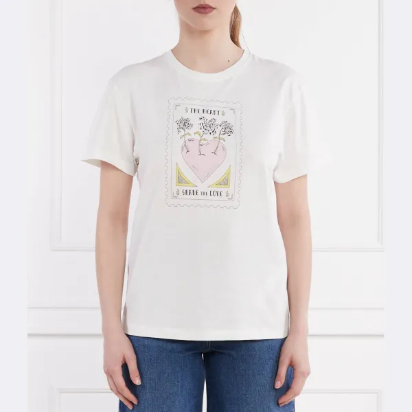 Футболка стандартного кроя с розовым сердцем Twin-Set, белый
Футболка стандартного кроя с розовым сердцем Twin-Set, белый