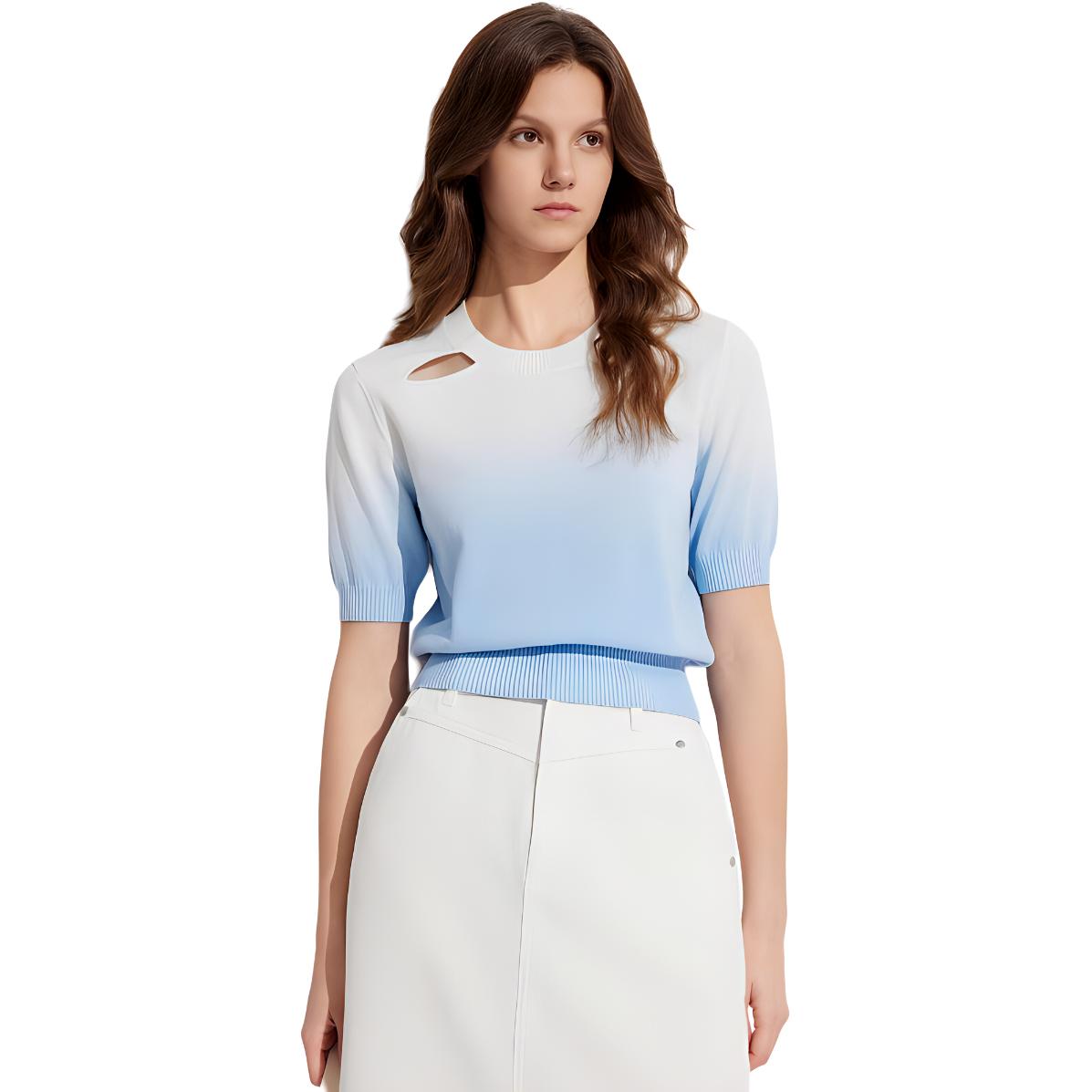 ELLE Трикотажный свитер женский синий с круглой горловиной умеренно нерегулярный
ELLE Трикотажный свитер женский синий с круглой горловиной умеренно нерегулярный