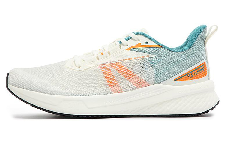 Амортизирующие противоскользящие и износостойкие низкие кроссовки для бега мужские бело-голубые 361°, Feather White/Glaze Celadon Green 
Амортизирующие противоскользящие и износостойкие низкие кроссовки для бега мужские бело-голубые 361°, Feather White/Glaze Celadon Green