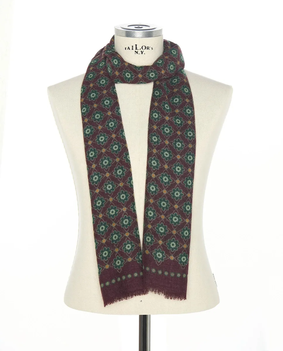 Мужской платок из шерсти с принтом Mirto, гранатовый
Мужской платок из шерсти с принтом Mirto, гранатовый