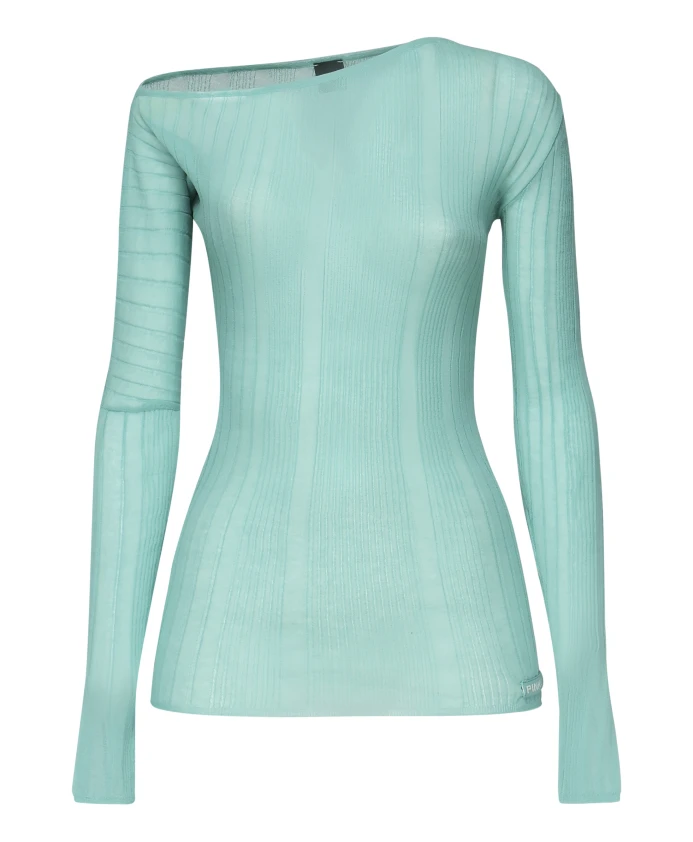 Бирюзовый ребристый вязаный свитер Pinko, синий
Бирюзовый ребристый вязаный свитер Pinko, синий