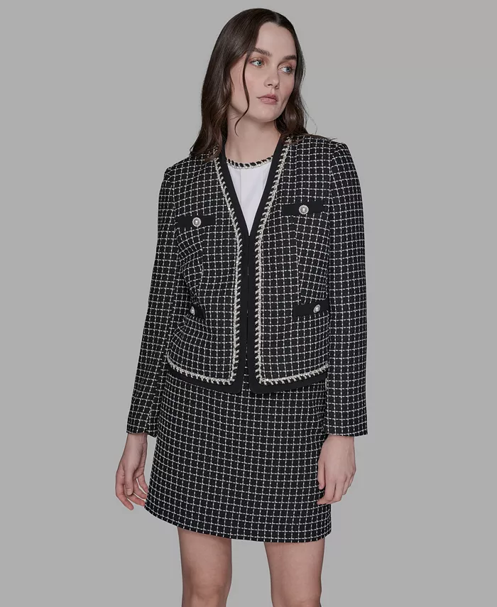 Женский твидовый пиджак с отделкой KARL LAGERFELD PARIS, черный
Женский твидовый пиджак с отделкой KARL LAGERFELD PARIS, черный