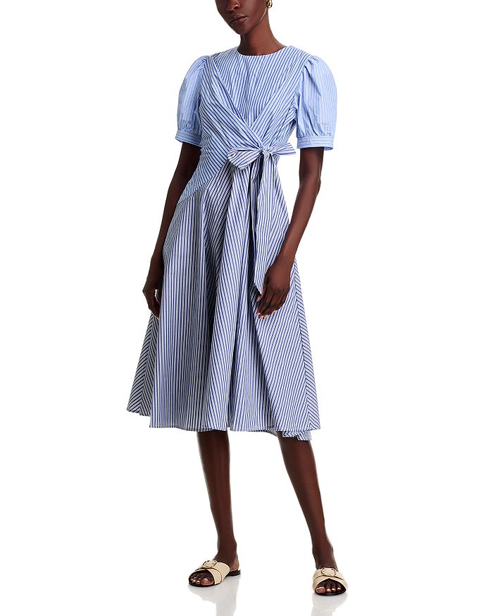 Полосатое платье с короткими рукавами и завязками на боку Gracia, синий
Полосатое платье с короткими рукавами и завязками на боку Gracia, синий