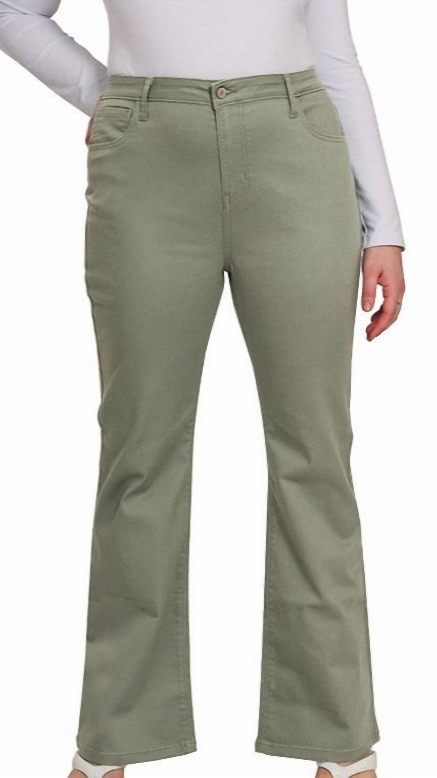 Расклешенные джинсы светло-оливкового цвета ZENANA
Расклешенные джинсы светло-оливкового цвета ZENANA