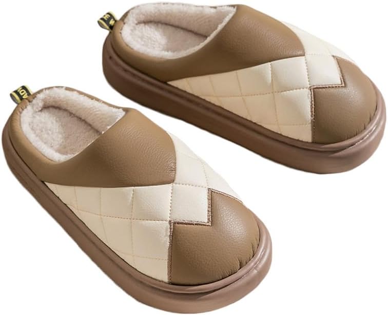 JadeRich Женские и мужские стильные тапочки с цветными блоками, стеганые из искусственной кожи с флисовой подкладкой, мягкие теплые тапочки-облака для зимы, удобные домашние туфли, Coffee
JadeRich Женские и мужские стильные тапочки с цветными блоками, стеганые из искусственной кожи с флисовой подкладкой, мягкие теплые тапочки-облака для зимы, удобные домашние туфли, Coffee