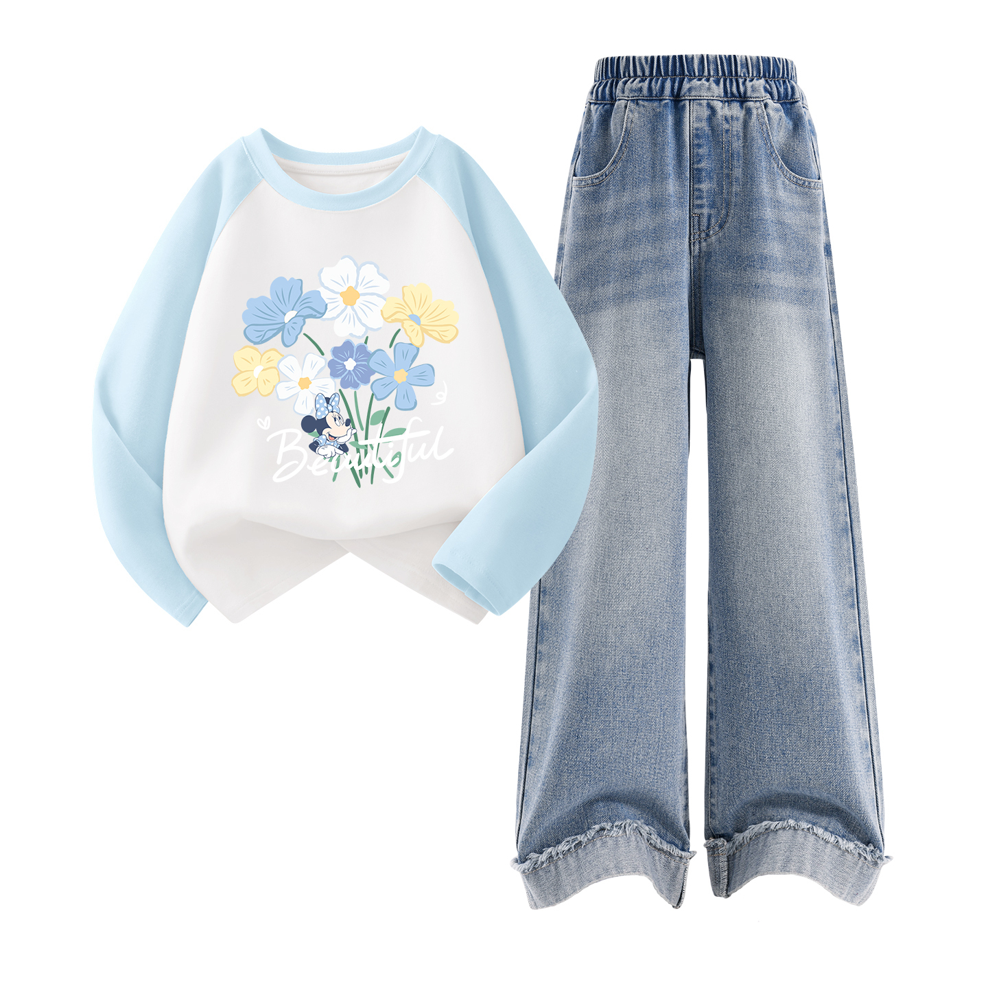 Детская повседневная спортивная одежда Disney, светло-голубой
Детская повседневная спортивная одежда Disney, светло-голубой