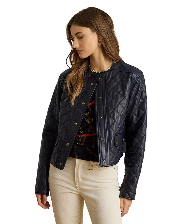 Укороченная куртка из овечьей кожи с ромбовидной стежкой Ralph Lauren, синий
Укороченная куртка из овечьей кожи с ромбовидной стежкой Ralph Lauren, синий