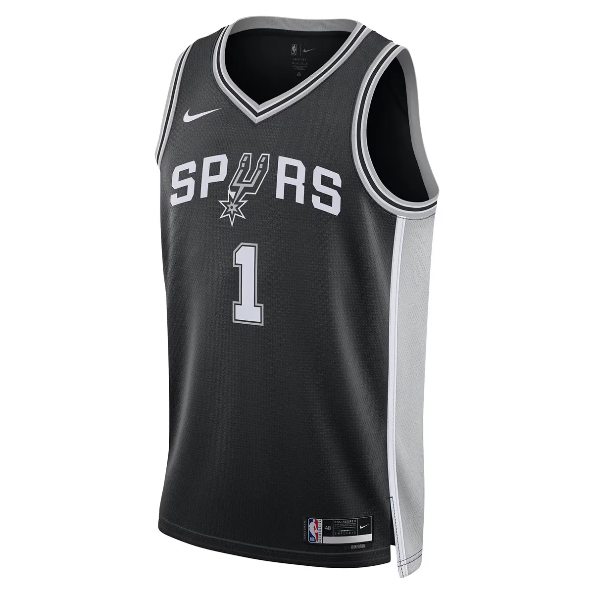 Мужская майка Nike San Antonio Spurs Wembanyama Icon Edition 2022-2023, черный
Мужская майка Nike San Antonio Spurs Wembanyama Icon Edition 2022-2023, черный
